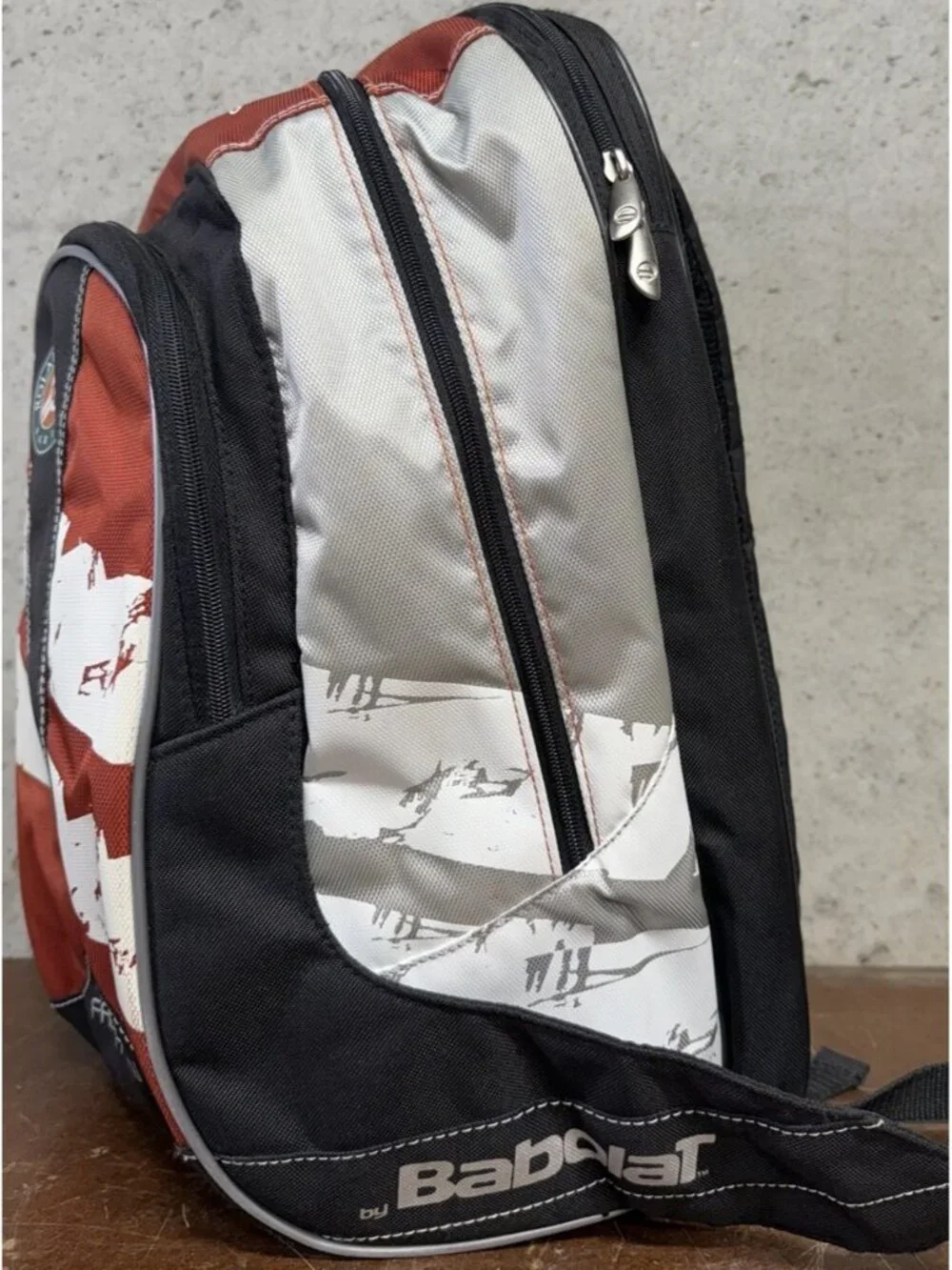 Roland Garros French Open Babolat Tennis 2-Strap Backpack Bookbag Orange 12x17